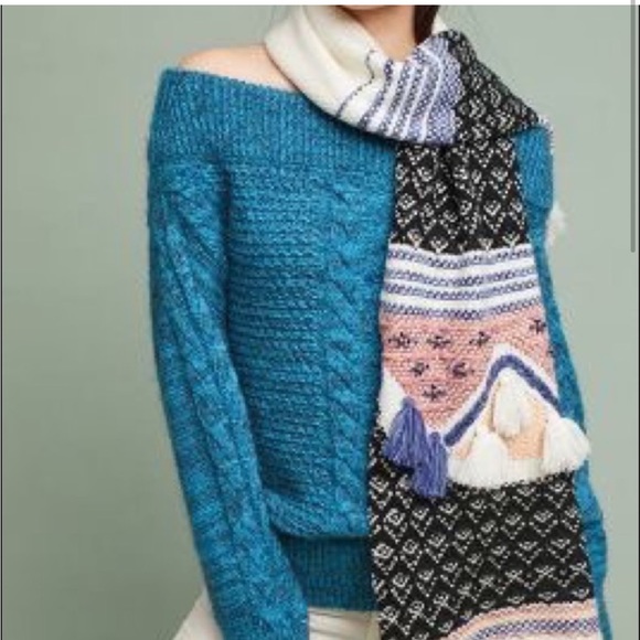 Anthropologie Hydrangea Tassel Scarf - Picture 2 of 3